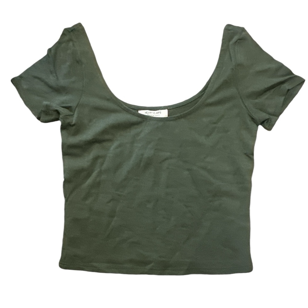 Heart & Hips Off Shoulder Crop Short Sleeve Top